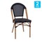 Flash Furniture Marseille French Bistro Stacking Chair, Blk Textilene Back & Seat, Aluminum Frame, Natural, 2PK 2-SDA-AD642107-BK-NAT-GG - alternate 7